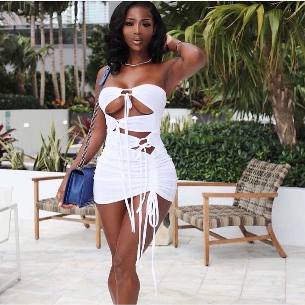 White lace up dress “JustSkinWardrobe” My Brand